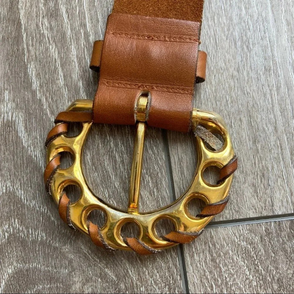 Vintage Handmade Woven Braided Perforated Leather Belt - Picture 12 of 15